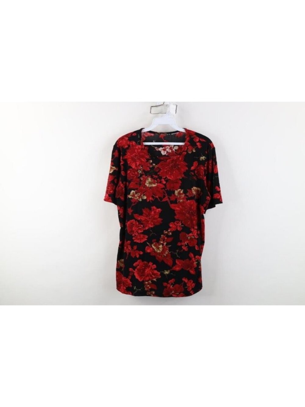 Vintage 90s Y2K Babydoll Womens Large Knit Flower Short Sleeve T-Shirt Bella